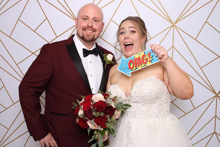 Bride and Groom in the photo booth